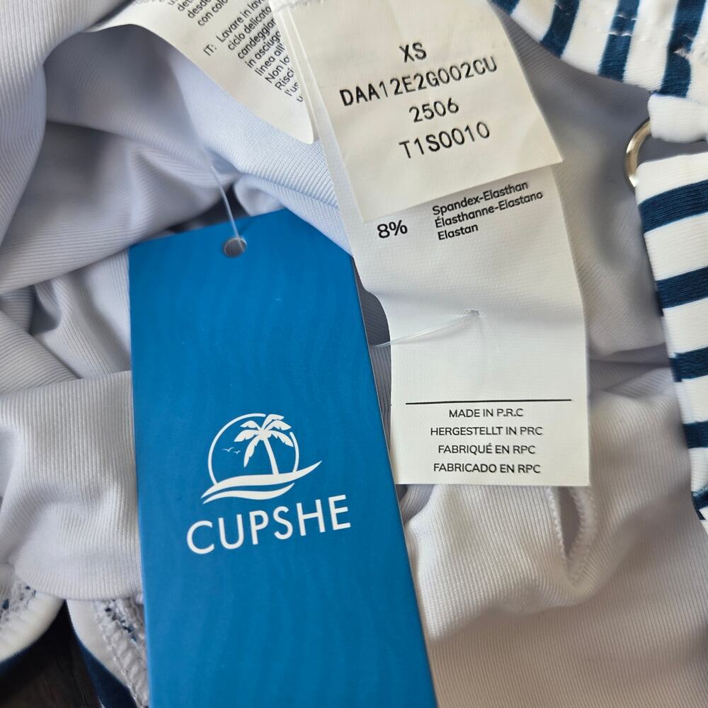 Cupshe Striped Nautical One Piece Swimsuit Size XS NWT - Picture 3 of 7